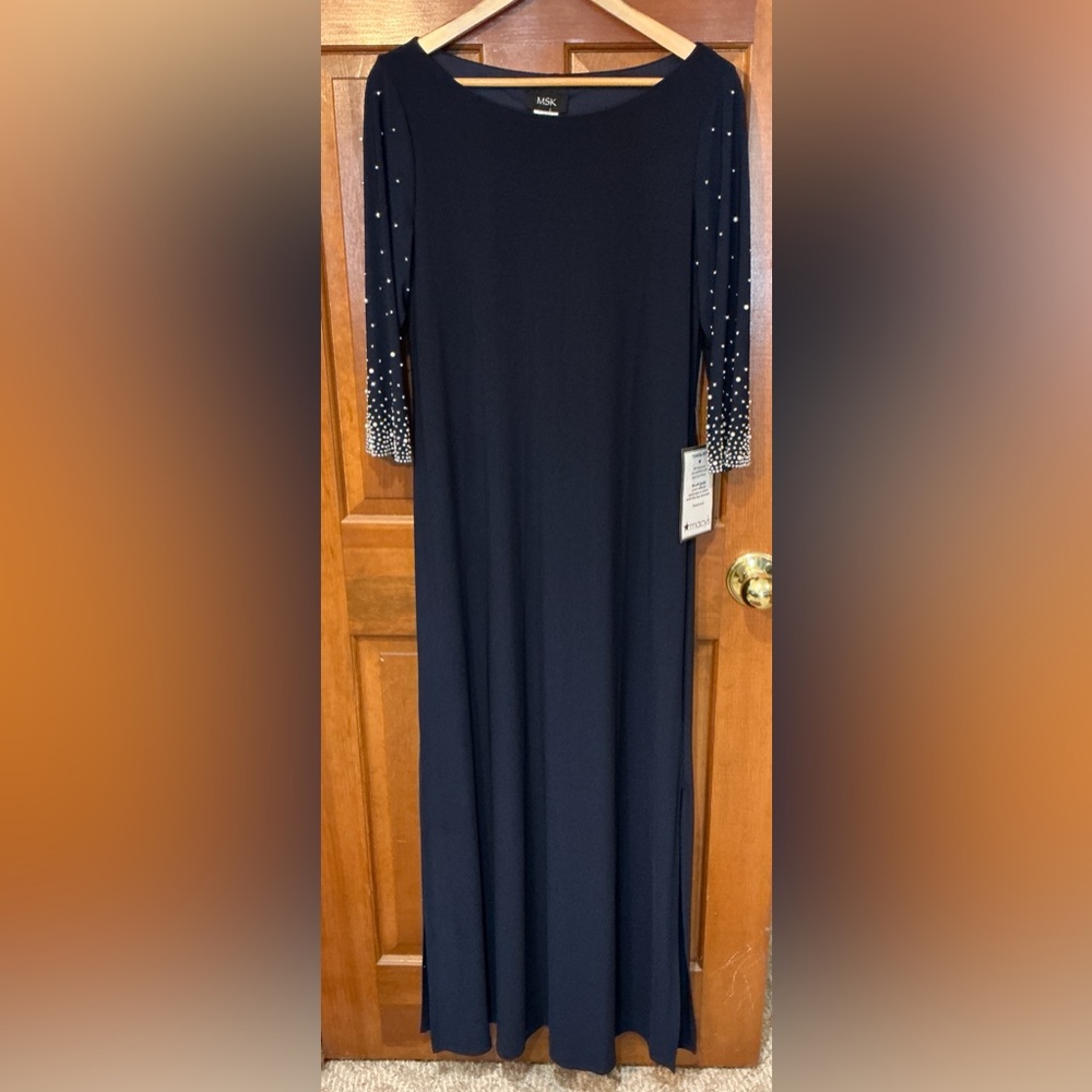 MSK Navy Dress with Elegant Details
